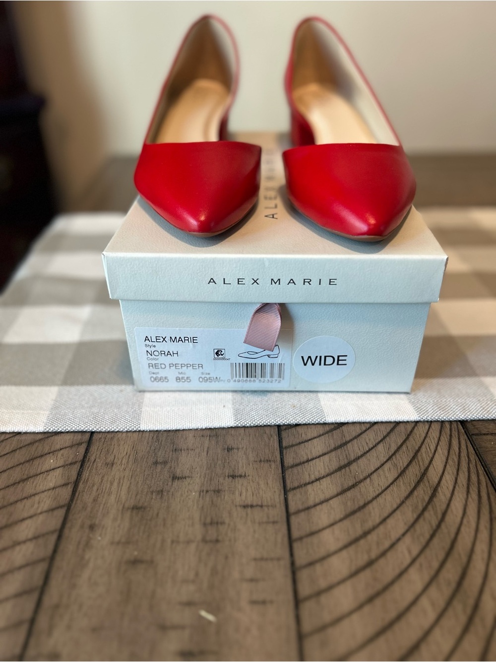Alex Marie Red Pepper Leather Block Heel 9.5 W - Picture 2 of 4